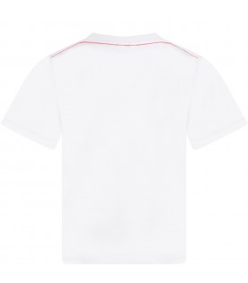 White t-shirt for boy with colorful print
