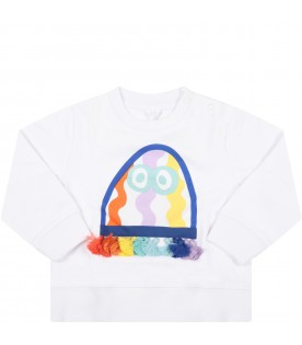 white sweatshirt for baby boy with jellyfish