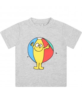 Grey t-shirt for baby boy with balloon