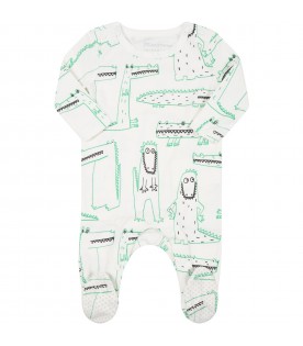 White set for baby boy with crocodiles