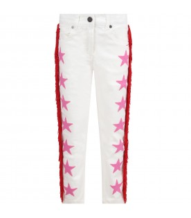White jeans for girl with stars
