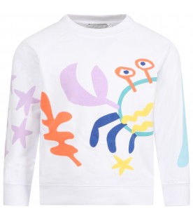 White sweatshirt for girl with crab