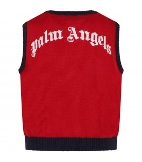 Red vest for boy with logo