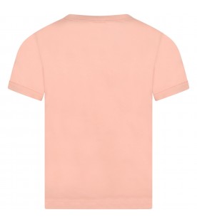 Pink t-shirt for girl with strawberry