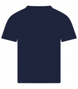 Blue T-shirt for kids with logo