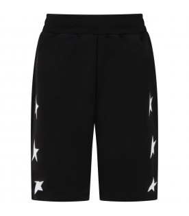 Black short for kids with stars