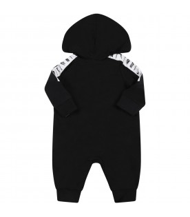 Black babygrow for baby kids with logo