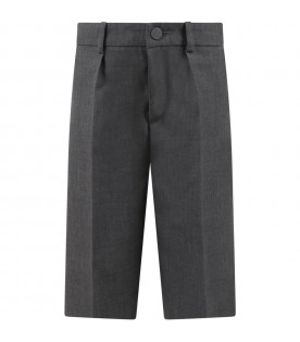 Gray bermuda shorts for boy with patch logo