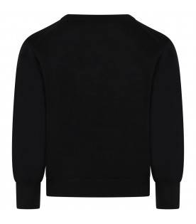 Black sweater for kids with logo
