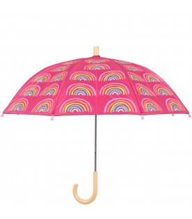 Purple umbrella for girl with rainbows