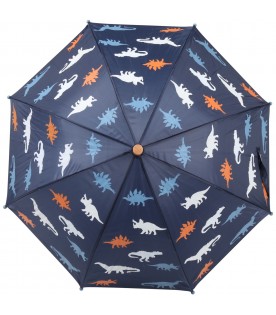 Blue umbrella for boy with dinosaurs