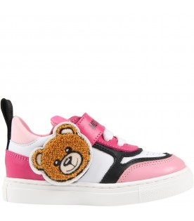 Multicolor sneakers for girl with Teddy Bear