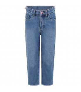 Light blue jeans for girl with patch