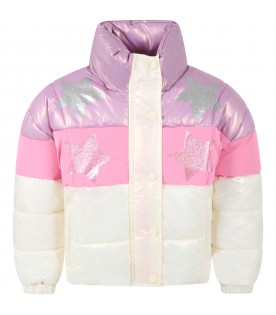 Multicolor jacket for girl with stars