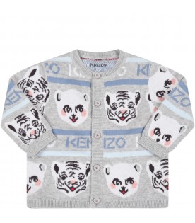 Grey set for baby boy with animals