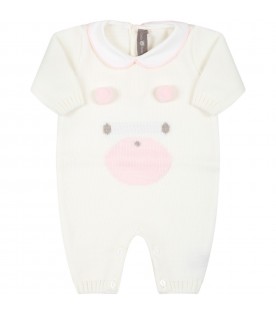 Ivory babygrow for baby girl with bear