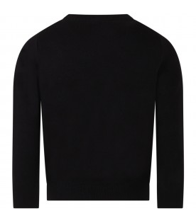 Black sweater for boy with logo