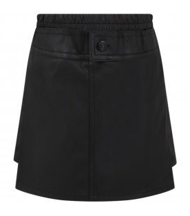 Black skirt for girl with white logo