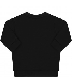 Black sweatshirt for baby kids with logo