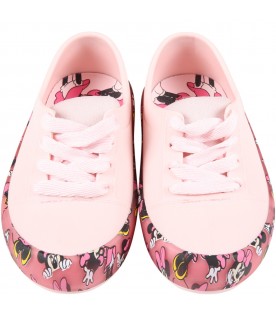 Pink sneakers for girl with Minnie