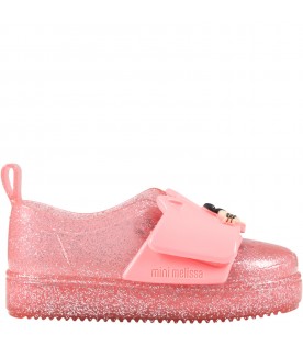 Pink sneakers for girl with animal