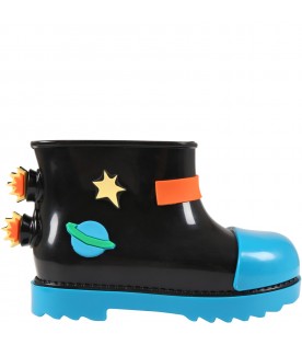 Multicolor boots for boy with flames