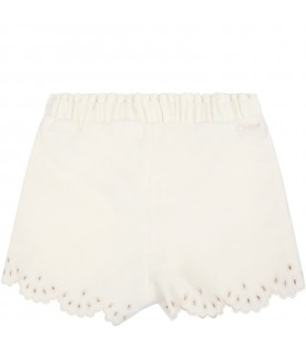 Ivory short for baby girl with logo