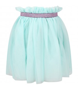 Tiffany green skirt for girl with prints
