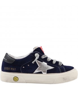 Blue ''May'' sneakers for kids with stars