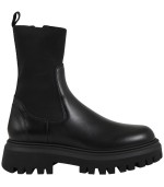 Moncler Kids Black boots for kids with white logo