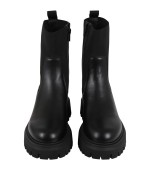 Moncler Kids Black boots for kids with white logo
