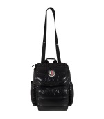 Moncler Kids Black backpack with patch logo