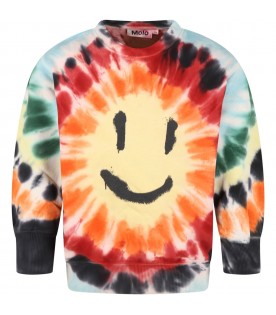 Multicolor sweatshirt for kids with smiley face