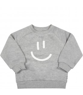 Grey sweatshirt for baby kids with smile