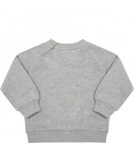 Grey sweatshirt for baby kids with smile