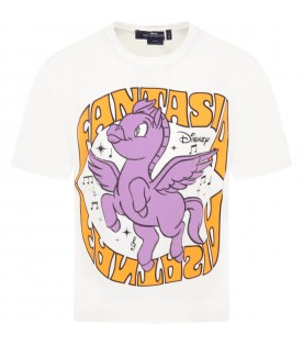 White t-shirt for girl with Pegasus