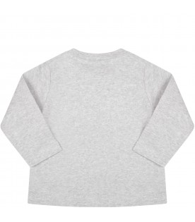 Grey t-shirt for baby kids with fox
