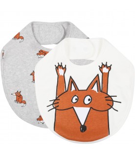 Multicolor set for baby boy with foxes