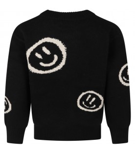 Black sweater for boy with smiley