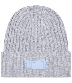 Light-blue hat for kids with patch logo