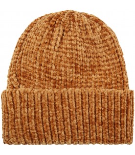 Brown hat for kids with logo