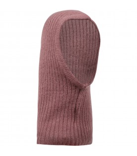 Pink balaclava for kids with patch logo