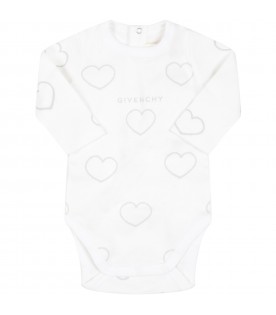 White set for baby kids with hearts