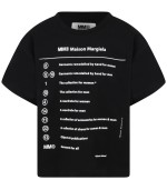 MM6 Maison Margiela Black t-shirt for kids with logos