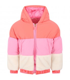 Multicolor jacket for girl with logo