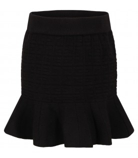 Black skirt for girl with logo