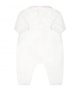 White babygrow for baby girl with writing
