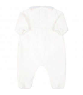 White babygrow for baby boy with writing