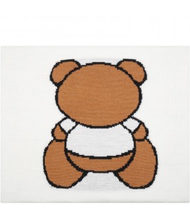Ivory blanket for baby kids with teddy bear
