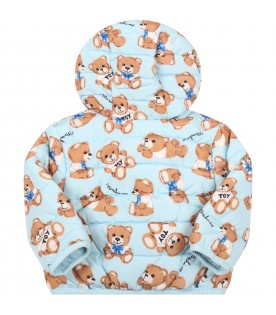 Light blue jacket for baby boy with teddy bears